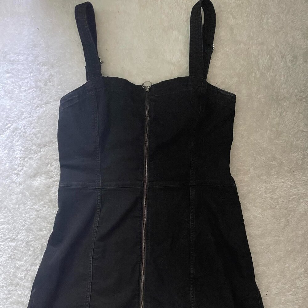 Black overall dress